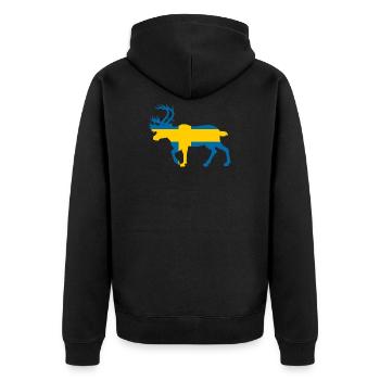 Country Sweden Schwedish Norway Germany - Unisex Premium Organic Zip Hoodie - black - Back - Nico (187cm)