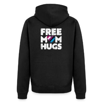 Chemise Free Hugs Maman, Free Mugs Hugs Genderfluid - Veste à capuche bio Premium Unisexe - noir - Dos - Nico (187cm)