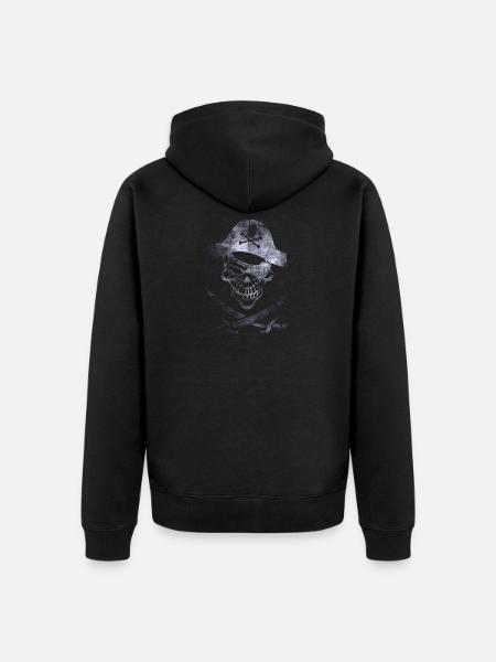 pirate - Unisex Premium Organic Zip Hoodie - black