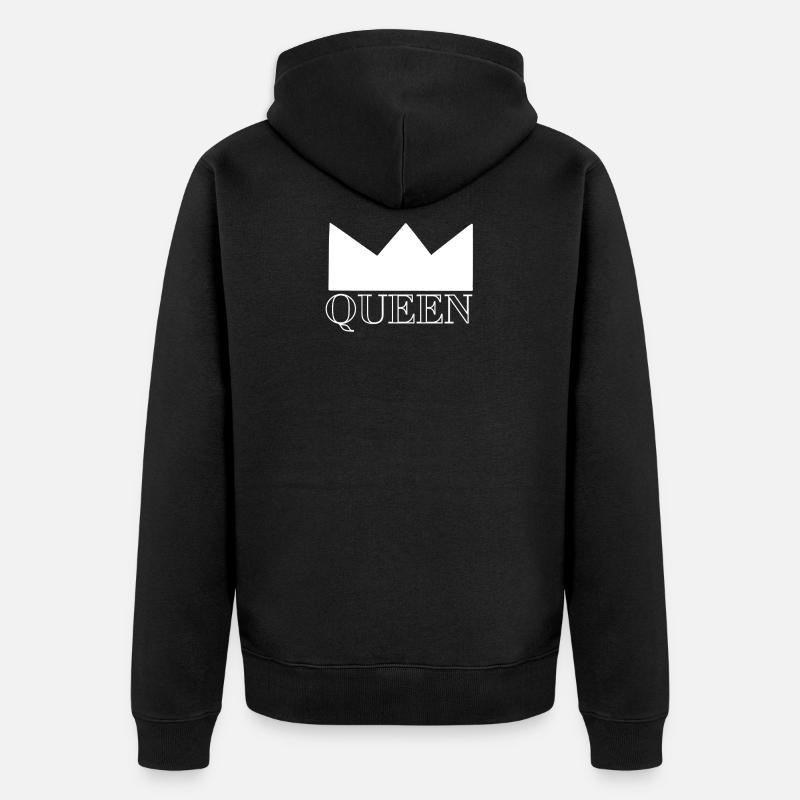 Queen Königin Krone Geschenk Geschenkidee - Veste à capuche bio Premium Unisexe - noir