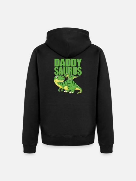 Daddy Dinosaur - Daddysaurus - Unisex Premium Organic Zip Hoodie - black
