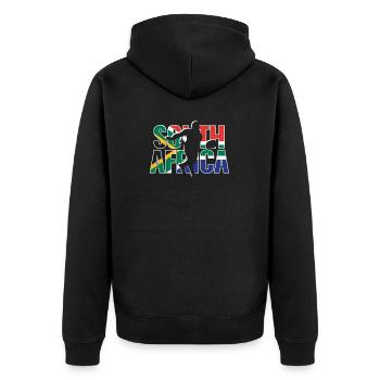 Kit de ventilateurs Rugby 2019 d'Afrique du Sud pour le Sud - Veste à capuche bio Premium Unisexe - noir - Dos - Nico (187cm)