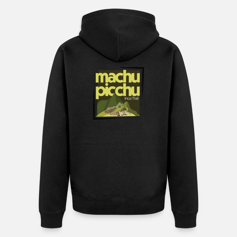 Machu Picchu - Inca Pfad - Peru - Veste à capuche bio Premium Unisexe - noir