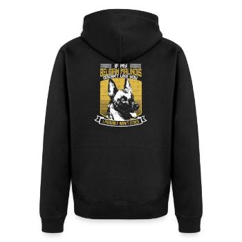 Dog Lovers print Belgian Malinois Propriétaire Cadeau - Veste à capuche bio Premium Unisexe - noir - Dos - Nico (187cm)