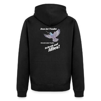 Fun Shirt - Unisex Premium Bio Zip Hoodie - Schwarz - Hinten - Nico (187cm)