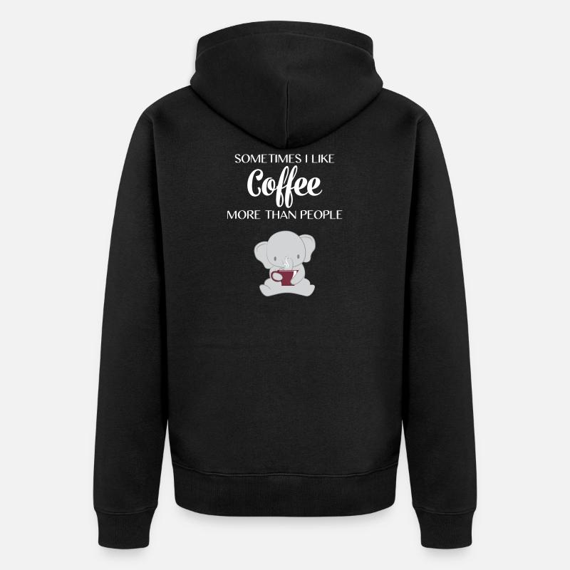 Éléphant éléphant - fan d'éléphant - café - Veste à capuche bio Premium Unisexe - noir