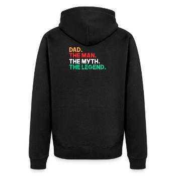 Vater - Mann - Mythos - Legende - Unisex Premium Organic Zip Hoodie - black - Back - Nico (187cm)