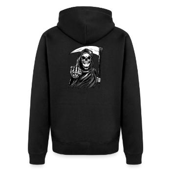 Reaper Skeleton Angel of Death Skull Blade Gift - Veste à capuche bio Premium Unisexe - noir - Dos - Nico (187cm)