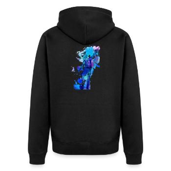 Soccer - Unisex Premium Organic Zip Hoodie - black - Back - Nico (187cm)