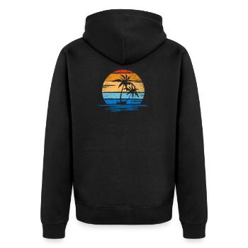 Strand, Palmen und Meer retro - Veste à capuche bio Premium Unisexe - noir - Dos - Nico (187cm)
