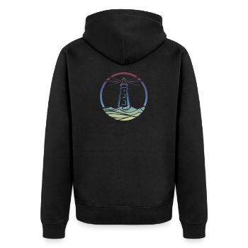 Leuchtturm bunt - Veste à capuche bio Premium Unisexe - noir - Dos - Nico (187cm)