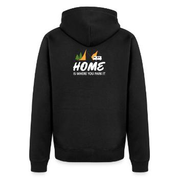 La maison est l'endroit où vous vous garez, cadeau camping camping - Veste à capuche bio Premium Unisexe - noir - Dos - Nico (187cm)