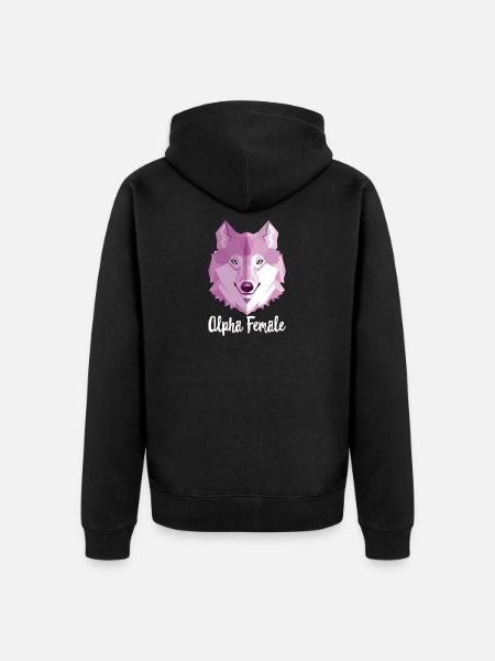 Alpha Female - Unisex Premium Organic Zip Hoodie - black