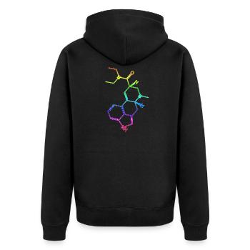 Molécule de formule structurelle LSD A. Hofmann Bicycle Day - Veste à capuche bio Premium Unisexe - noir - Dos - Nico (187cm)