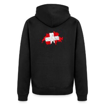 Suisse rétro - Veste à capuche bio Premium Unisexe - noir - Dos - Nico (187cm)
