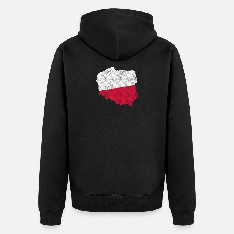 Pologne rétro - Veste à capuche bio Premium Unisexe - noir