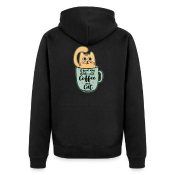 Katze Geschenk Mama Frauen Mädchen Kaffee - Veste à capuche bio Premium Unisexe - noir - Dos - Nico (187cm)