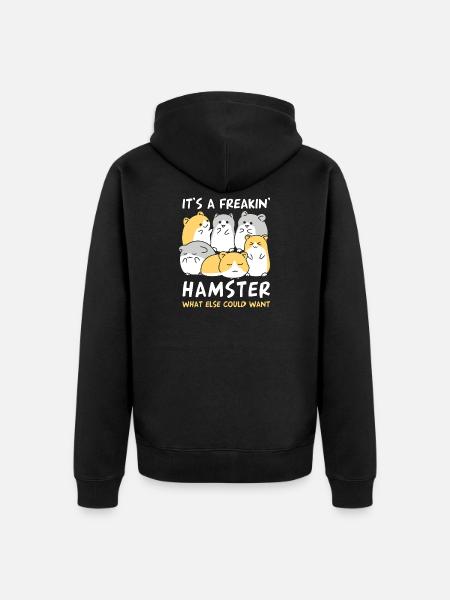 Hamster - Unisex Premium Bio Zip Hoodie - Schwarz