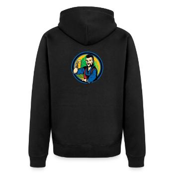 Bier Brauvorgang Brauerei Biertrinker Geschenk - Unisex Premium Bio Zip Hoodie - Schwarz - Hinten - Nico (187cm)