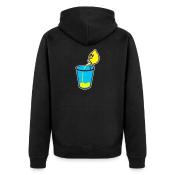 Verre Boisson Citron Fruits Healthyfood Snack Cadeau - Veste à capuche bio Premium Unisexe - noir - Dos - Nico (187cm)