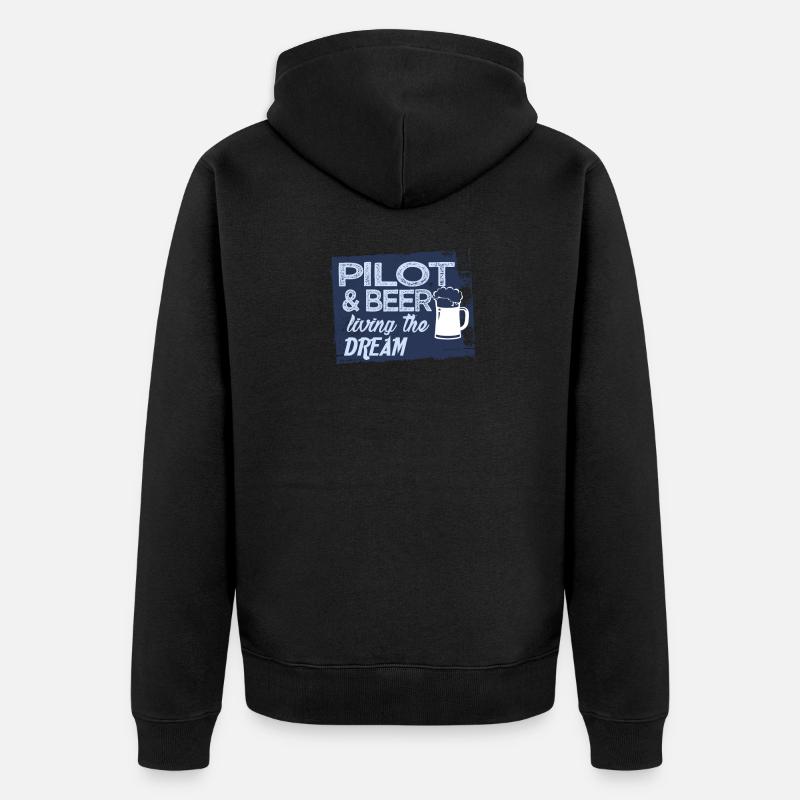 Pilot & Bier - Veste à capuche bio Premium Unisexe - noir