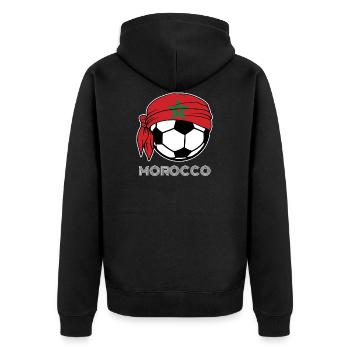 Morocco Soccer Fans Kit 2019 supporters de football, - Veste à capuche bio Premium Unisexe - noir - Dos - Nico (187cm)