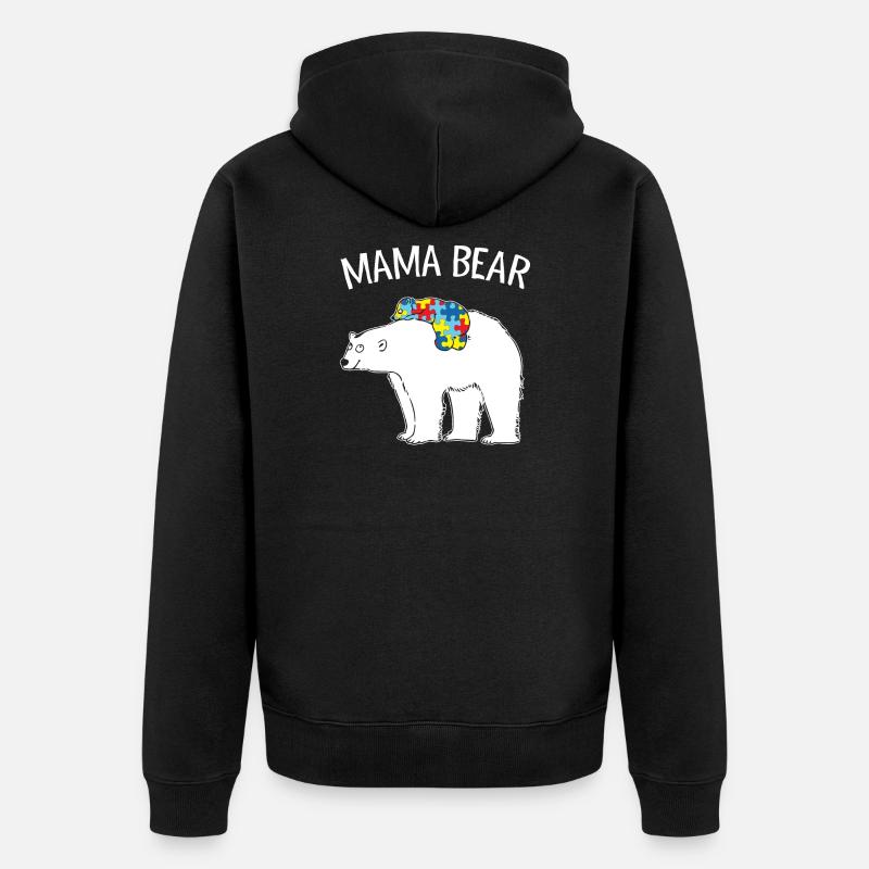 Mama Bear - Unisex Premium Bio Zip Hoodie - Schwarz