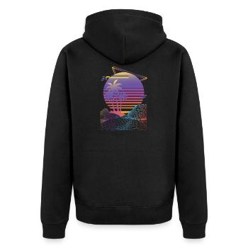 Vaporwave Gift design for Retro 80s Game Lovers - Veste à capuche bio Premium Unisexe - noir - Dos - Nico (187cm)