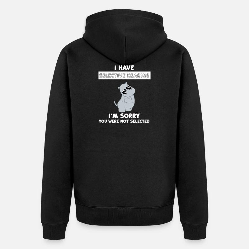 Hippopotame - Hippopotame - Hippopotame - Sarcasme - Veste à capuche bio Premium Unisexe - noir