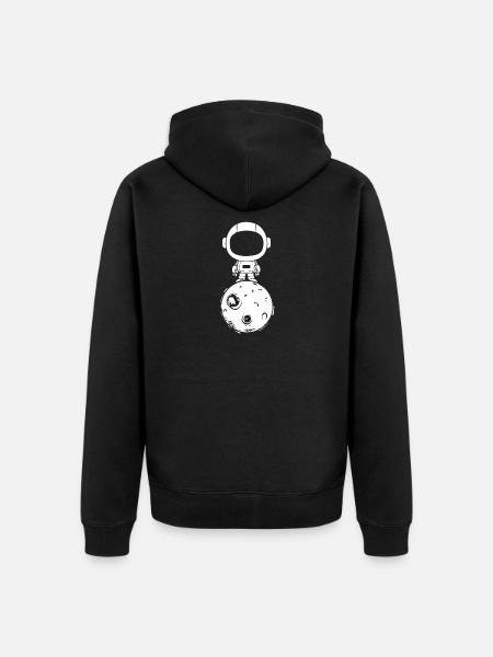 Kleiner Astronaut auf dem Mond - Unisex Premium Organic Zip Hoodie - black
