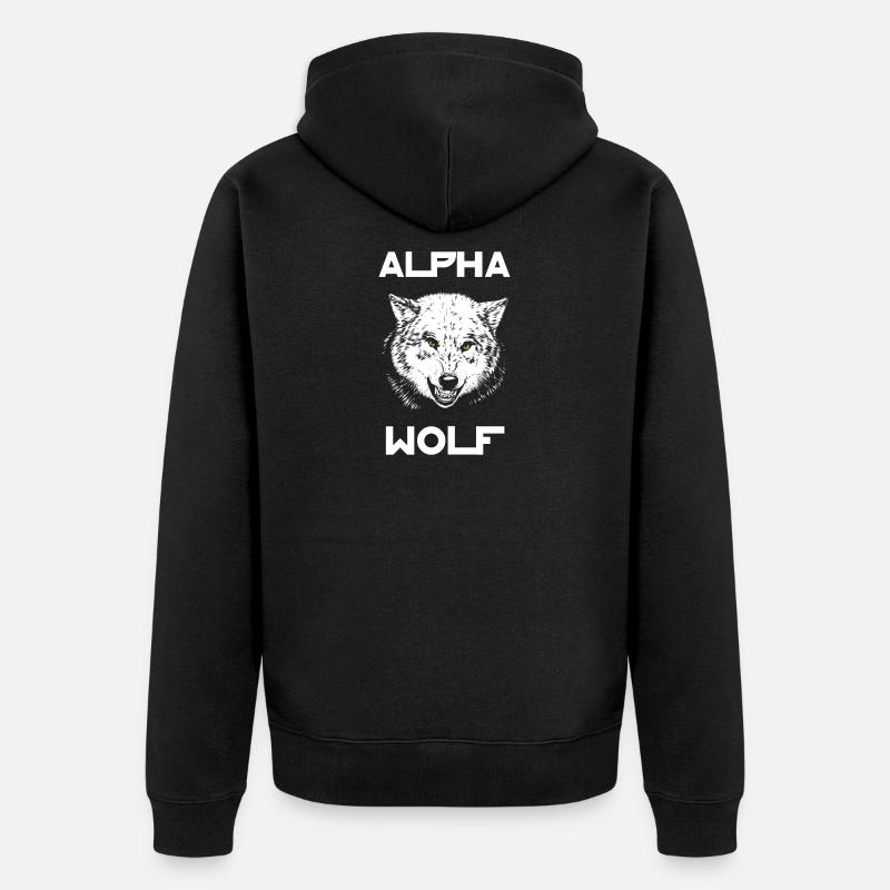 Alpha Wolf Wildlife - Unisex Premium Bio Zip Hoodie - Schwarz