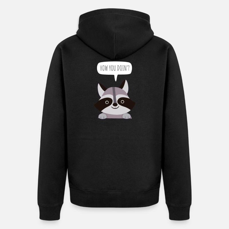doux raton laveur - Veste à capuche bio Premium Unisexe - noir