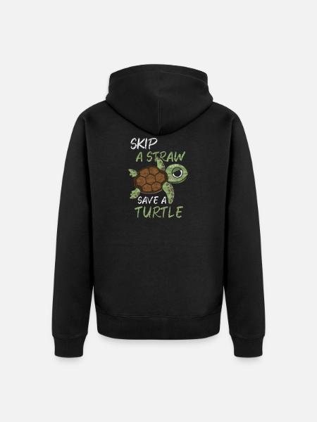 turtle - Unisex Premium Organic Zip Hoodie - black