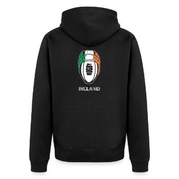Irlande Rugby Union Jersey | Kit de ventilateurs 2019 pour - Veste à capuche bio Premium Unisexe - noir - Dos - Nico (187cm)