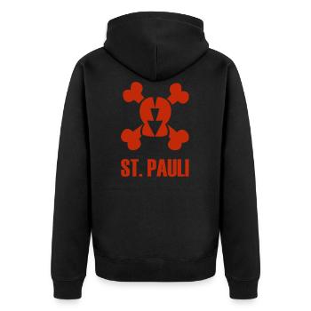 St. Pauli - Unisex Premium Organic Zip Hoodie - black - Back - Nico (187cm)