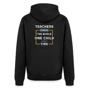 professeur - Veste à capuche bio Premium Unisexe - noir - Dos - Nico (187cm)