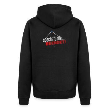 COOLES BESTE ARZTHELFERIN MFA PFLEGERIN GESCHENK - Unisex Premium Bio Zip Hoodie - Schwarz - Hinten - Nico (187cm)
