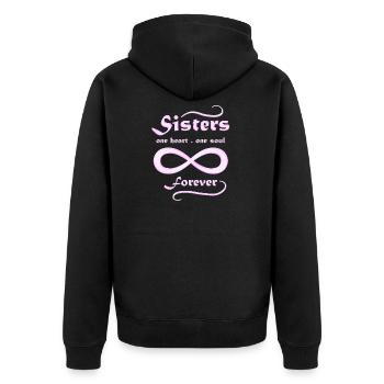 Soeur coeur âme pour toujours meilleur ami frère et soeur cadeau - Veste à capuche bio Premium Unisexe - noir - Dos - Nico (187cm)