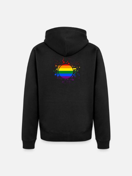 LGBT - Unisex Premium Organic Zip Hoodie - black
