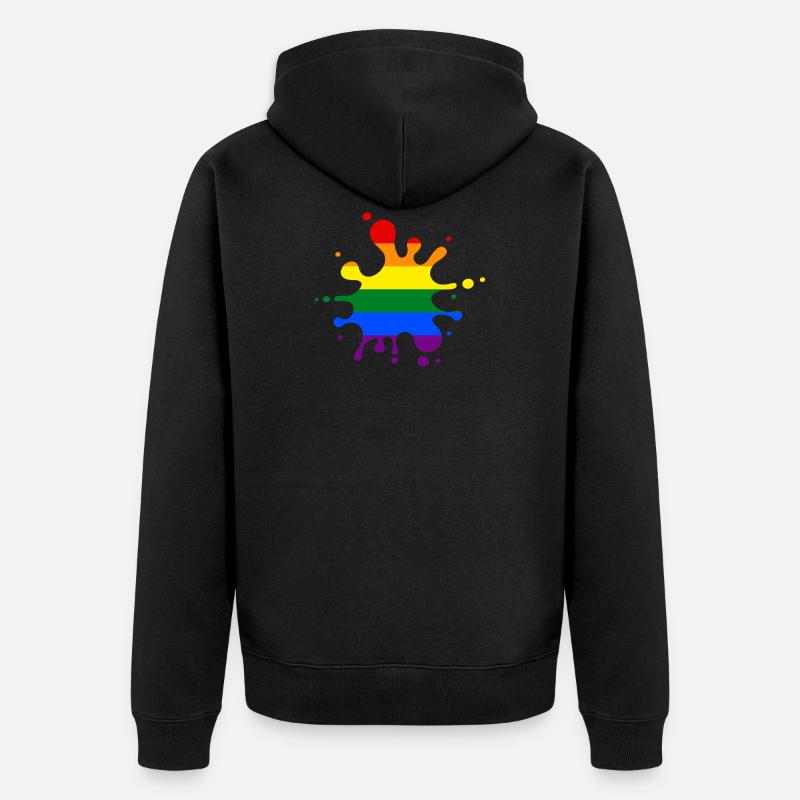 LGBT Arc-en-ciel - Veste à capuche bio Premium Unisexe - noir
