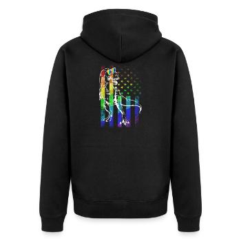Drôle de T-Rex Gay Pride drapeau des dinosaures Gay - Veste à capuche bio Premium Unisexe - noir - Dos - Nico (187cm)