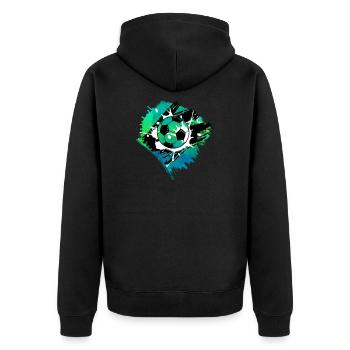 Football - Unisex Premium Bio Zip Hoodie - Schwarz - Hinten - Nico (187cm)