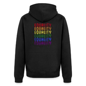 LGBT - Unisex Premium Bio Zip Hoodie - Schwarz - Hinten - Nico (187cm)