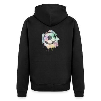 Footballer Love Sport Ball Game Gift - Unisex Premium Organic Zip Hoodie - black - Back - Nico (187cm)