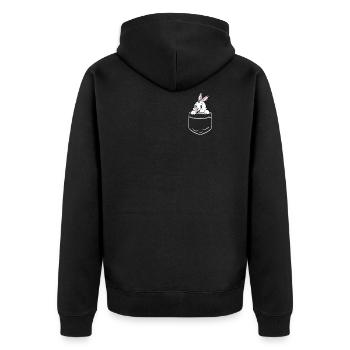 Rabbit Bunnies Dwarf Rabbit Pocket Pocket Gift - Unisex Premium Organic Zip Hoodie - black - Back - Nico (187cm)