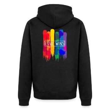 L'amour gagne les LGBT - Veste à capuche bio Premium Unisexe - noir - Dos - Nico (187cm)
