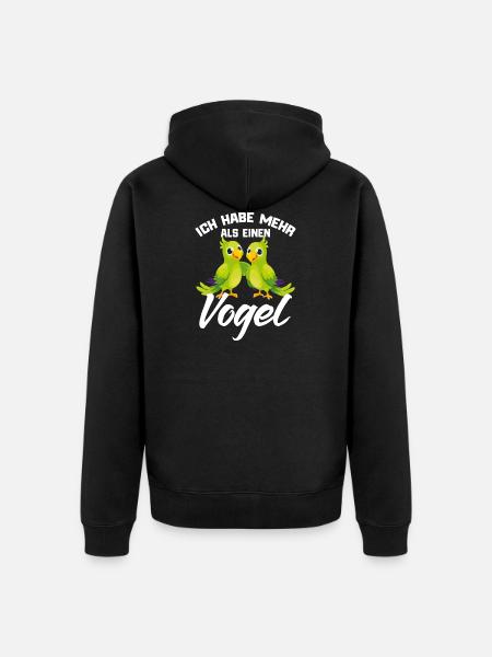 Papagei Lustiger Spruch - Unisex Premium Bio Zip Hoodie - Schwarz