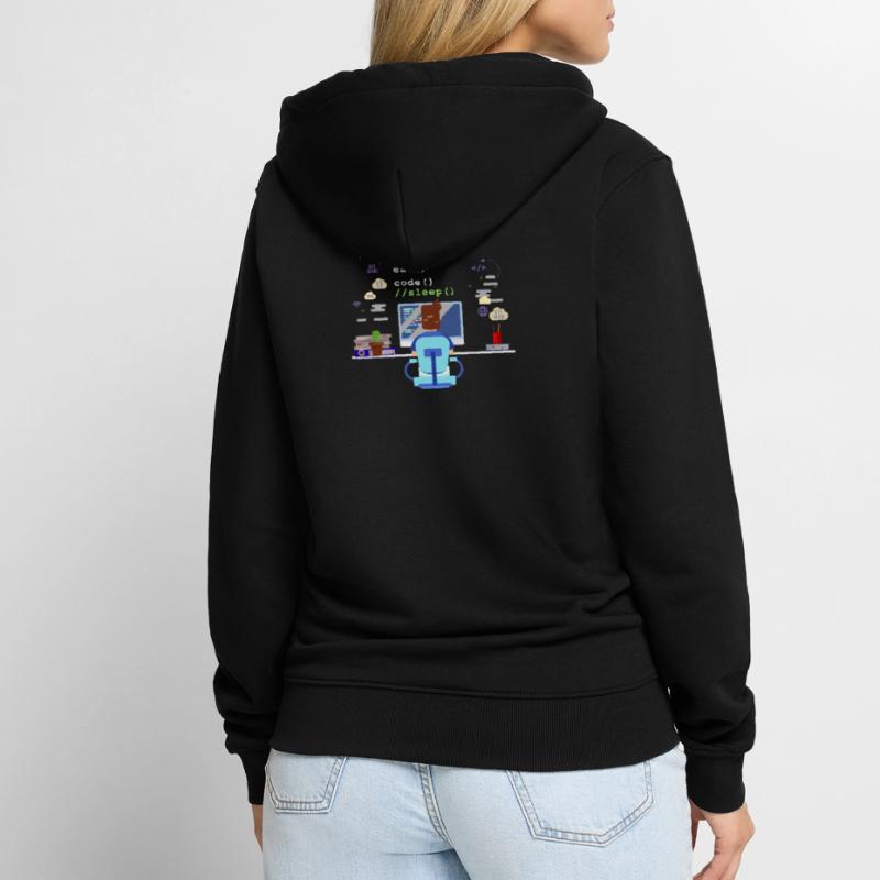 Eat Sleep Code Informatik-Programmierung Unisex Premium Bio Zip Hoodie