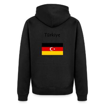 Türkiye Turquie demi-lune turc drapeau allemand - Veste à capuche bio Premium Unisexe - noir - Dos - Nico (187cm)