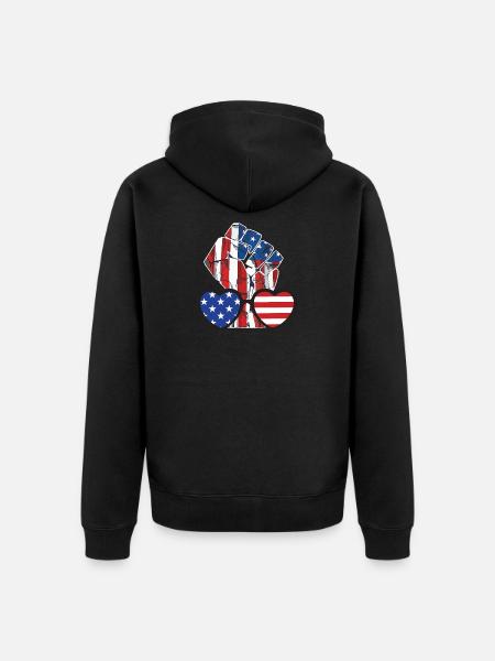 America - Felpa con cappuccio ecologica premium unisex - nero